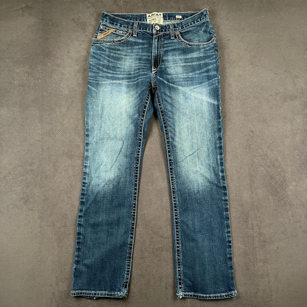 Ariat M4 Adkins Relaxed Boot Cut Jeans Mens 34x36 Blue Turnout 10021767